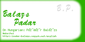 balazs padar business card